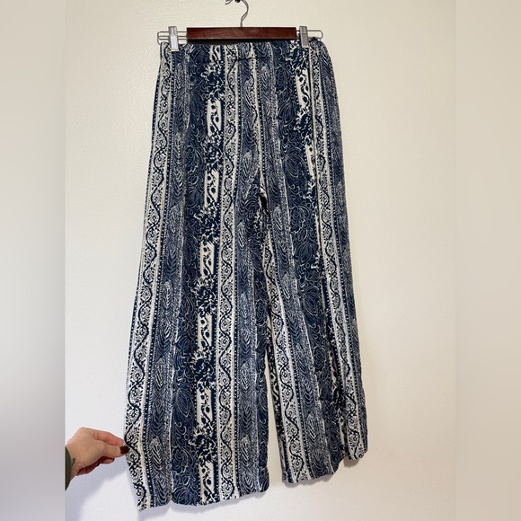 BOCABAY Blue pull on crop pants elastic waistband drawstring 2 pockets size‎ PM - Picture 5 of 7